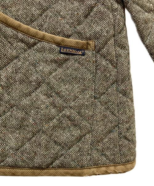 LAVENHAM（ラベンハム）LAVENHAM (ラベンハム) ネップウールキルティングコート グレー×ベージュ サイズ:Mの古着・服飾アイテム
