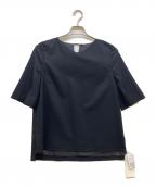 TOMORROW LAND collectionトゥモローランドコレクション）の古着「ファインウーステッドスリットスリーブブラウス」｜ブラック