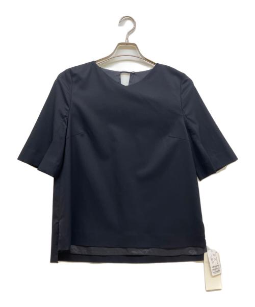 TOMORROW LAND collection（トゥモローランドコレクション）TOMORROW LAND collection (トゥモローランドコレクション) ファインウーステッドスリットスリーブブラウス ブラック サイズ:SIZE S 未使用品の古着・服飾アイテム
