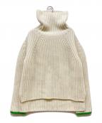 YORIヨリ）の古着「Whole Garment Chimney Knit」｜ホワイト