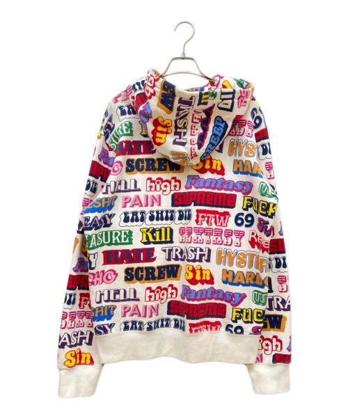 Hysteric Glamour（ヒステリックグラマー）Hysteric Glamour (ヒステリックグラマー) SUPREME (シュプリーム) Text Hooded Sweatshirt ホワイト サイズ:SIZE Mの古着・服飾アイテム