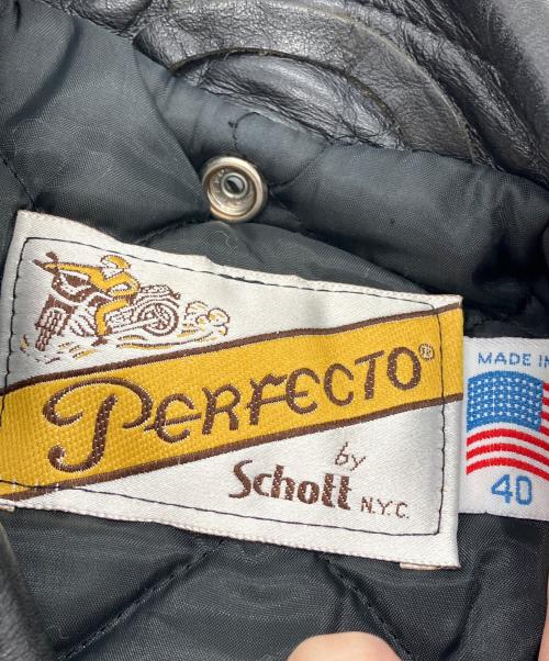 PERFECTO by Schott（パーフェクト バイ ショット）PERFECTO by Schott (パーフェクト バイ ショット) レザーライダースジャケット ブラック サイズ:40の古着・服飾アイテム