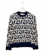 MONCLERモンクレール）の古着「モノグラム セーター」｜ネイビー×ホワイト