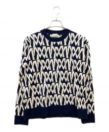 MONCLER（モンクレール）の古着「モノグラム セーター」｜ネイビー×ホワイト