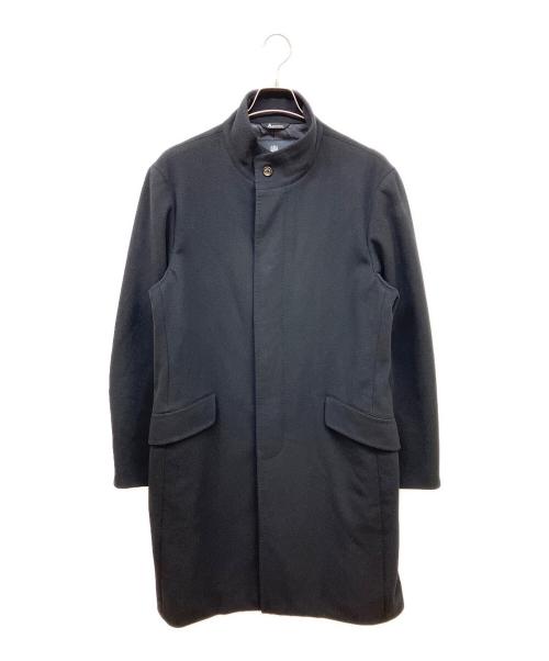 Aquascutum（アクアスキュータム）Aquascutum (アクアスキュータム) ウールカシミヤスタンドカラーコート ブラック サイズ:38の古着・服飾アイテム