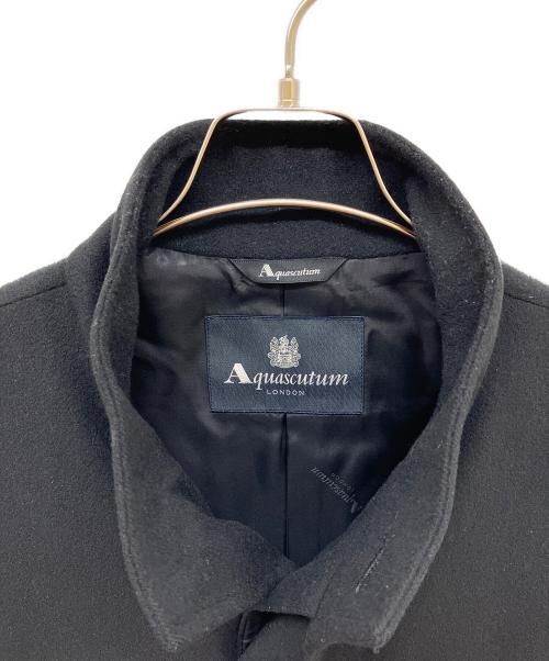 Aquascutum（アクアスキュータム）Aquascutum (アクアスキュータム) ウールカシミヤスタンドカラーコート ブラック サイズ:38の古着・服飾アイテム