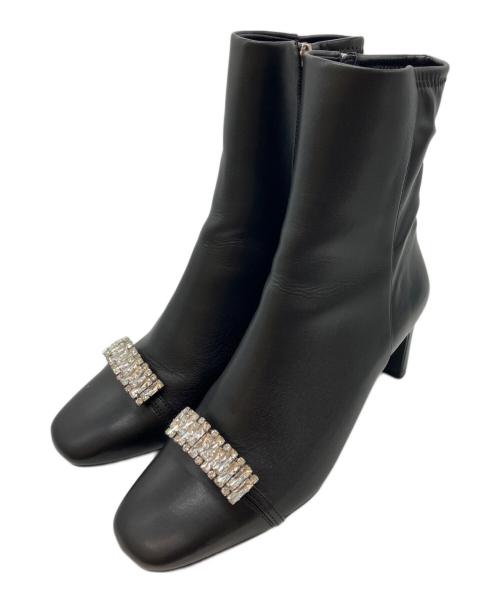 CELFORD（セルフォード）CELFORD (セルフォード) ラインビジューショートブーツ ブラック サイズ:24.5の古着・服飾アイテム