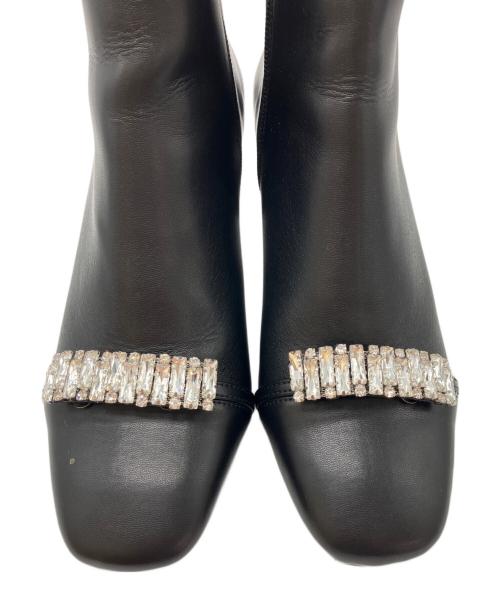 CELFORD（セルフォード）CELFORD (セルフォード) ラインビジューショートブーツ ブラック サイズ:24.5の古着・服飾アイテム