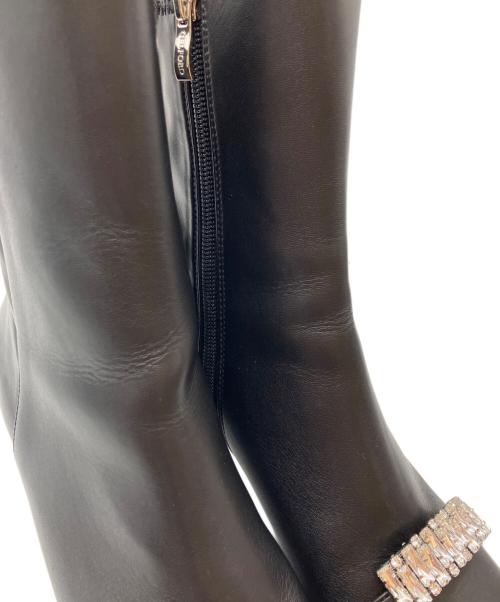 CELFORD（セルフォード）CELFORD (セルフォード) ラインビジューショートブーツ ブラック サイズ:24.5の古着・服飾アイテム