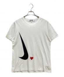 PLAY COMME des GARCONS×NIKE（プレイコムデギャルソン×ナイキ）の古着「ロゴプリントTシャツ」｜ホワイト