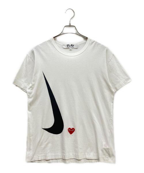PLAY COMME des GARCONS（プレイコムデギャルソン）PLAY COMME des GARCONS (プレイコムデギャルソン) NIKE (ナイキ) ロゴプリントTシャツ ホワイト サイズ:XLの古着・服飾アイテム