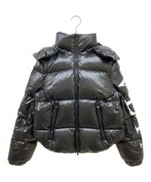 VALENTINO（ヴァレンティノ）の古着「VLTN ナイロンラッケ パディドジャケット」｜ブラック