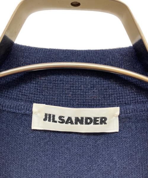 JIL SANDER（ジルサンダー）JIL SANDER (ジルサンダー) カシミヤノースリーブニットポロシャツ ネイビー サイズ:34の古着・服飾アイテム