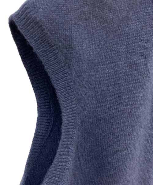 JIL SANDER（ジルサンダー）JIL SANDER (ジルサンダー) カシミヤノースリーブニットポロシャツ ネイビー サイズ:34の古着・服飾アイテム