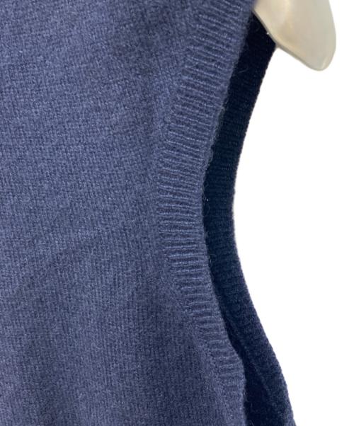 JIL SANDER（ジルサンダー）JIL SANDER (ジルサンダー) カシミヤノースリーブニットポロシャツ ネイビー サイズ:34の古着・服飾アイテム