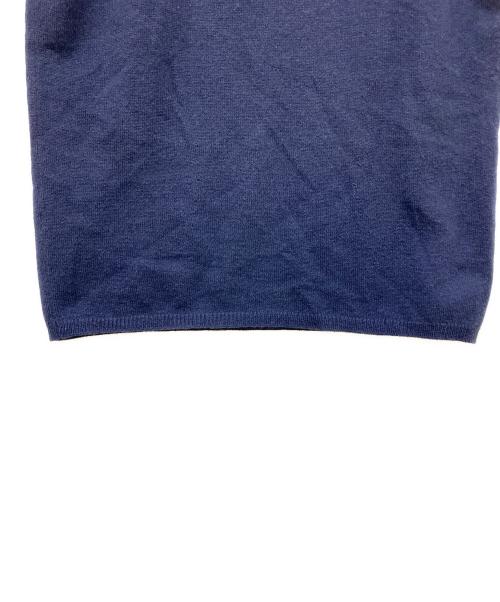 JIL SANDER（ジルサンダー）JIL SANDER (ジルサンダー) カシミヤノースリーブニットポロシャツ ネイビー サイズ:34の古着・服飾アイテム