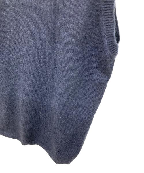 JIL SANDER（ジルサンダー）JIL SANDER (ジルサンダー) カシミヤノースリーブニットポロシャツ ネイビー サイズ:34の古着・服飾アイテム