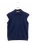 JIL SANDER（ジルサンダー）の古着「カシミヤノースリーブニットポロシャツ」｜ネイビー