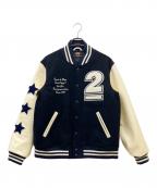 HUMAN MADE×UNDERCOVERヒューマンメイド×アンダーカバー）の古着「LAST ORGY 2 VARSITY JACKET」｜ネイビー×ホワイト