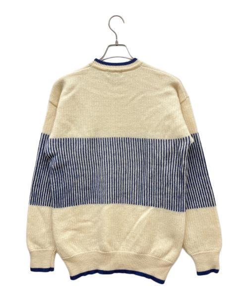 Yves Saint Laurent（イヴサンローラン）Yves Saint Laurent (イヴサンローラン) ウールニット ネイビー×アイボリー サイズ:Lの古着・服飾アイテム
