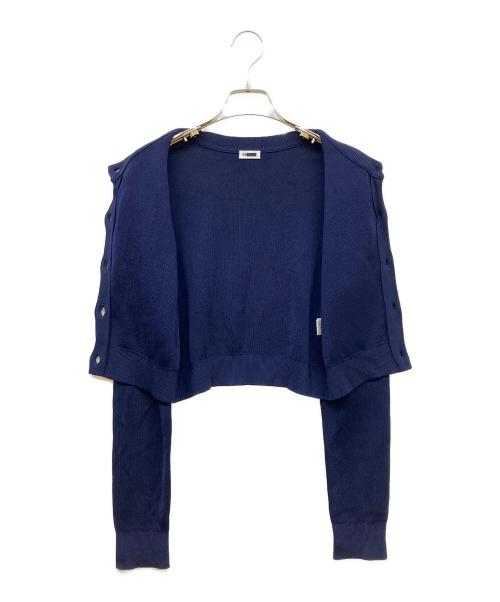 H BEAUTY&YOUTH（エイチ ビューティー&ユース）H BEAUTY&YOUTH (エイチ ビューティー&ユース) SHORT CARDIGAN ネイビー サイズ:Freeの古着・服飾アイテム