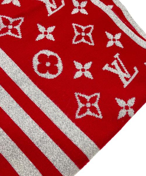 LOUIS VUITTON（ルイ ヴィトン）LOUIS VUITTON (ルイ ヴィトン) エシャルプ・モノグラム ストライプス グレー×レッドの古着・服飾アイテム