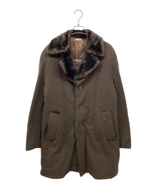 DOLCE & GABBANA（ドルチェ＆ガッバーナ）DOLCE & GABBANA (ドルチェ＆ガッバーナ) ウール混ロングコート ブラウン サイズ:48の古着・服飾アイテム