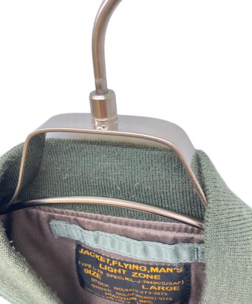 HOUSTON（ヒューストン）HOUSTON (ヒューストン) L-2B FLIGHT JACKET カーキ サイズ:LARGEの古着・服飾アイテム