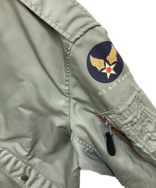 HOUSTON（ヒューストン）HOUSTON (ヒューストン) L-2B FLIGHT JACKET カーキ サイズ:LARGEの古着・服飾アイテム