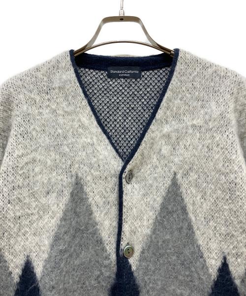 STANDARD CALIFORNIA（スタンダードカリフォルニア）STANDARD CALIFORNIA (スタンダードカリフォルニア) SD Mohair Cardigan グレー×ブルー サイズ:SIZE Lの古着・服飾アイテム