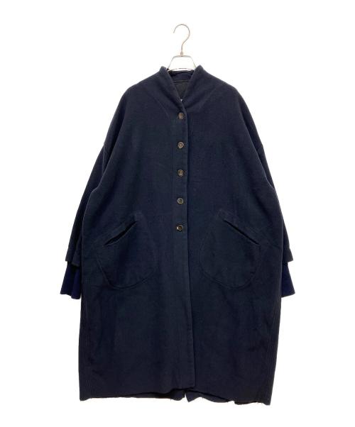 journal standard luxe（ジャーナルスタンダード ラックス）journal standard luxe (ジャーナルスタンダード ラックス) H+ HANNOH WESSEL (アッシュプリュス アノー ヴェセル) 別注ウール混コート ネイビー サイズ:38の古着・服飾アイテム