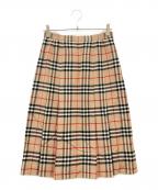 Burberry'sバーバリーズ）の古着「ノバチェックウールスカート」｜ベージュ
