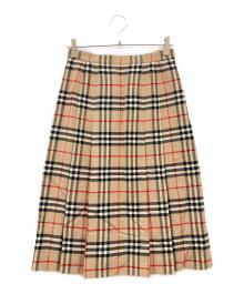 Burberry's（バーバリーズ）の古着「ノバチェックウールスカート」｜ベージュ