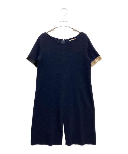mina perhonen（ミナ ペルホネン）mina perhonen (ミナ ペルホネン) アルパカ混ニットワンピース ネイビー サイズ:2の古着・服飾アイテム