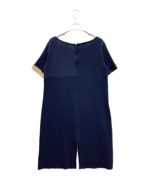 mina perhonen（ミナ ペルホネン）mina perhonen (ミナ ペルホネン) アルパカ混ニットワンピース ネイビー サイズ:2の古着・服飾アイテム