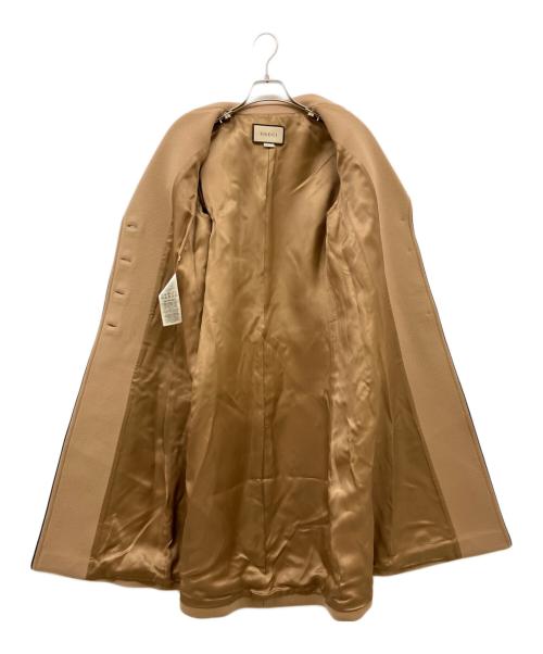 GUCCI（グッチ）GUCCI (グッチ) シングルブレスト ウールロングコート ベージュ サイズ:40の古着・服飾アイテム