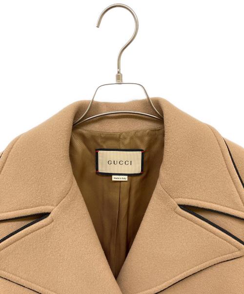 GUCCI（グッチ）GUCCI (グッチ) シングルブレスト ウールロングコート ベージュ サイズ:40の古着・服飾アイテム