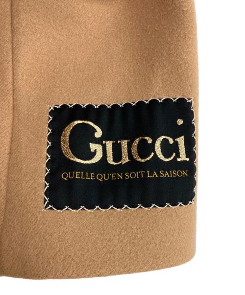GUCCI（グッチ）GUCCI (グッチ) シングルブレスト ウールロングコート ベージュ サイズ:40の古着・服飾アイテム