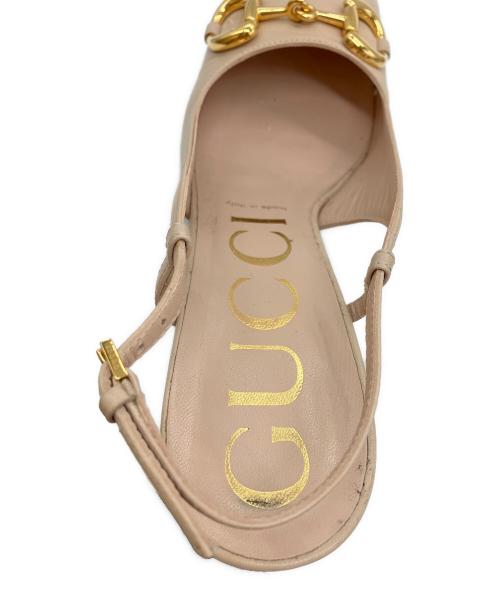 GUCCI（グッチ）GUCCI (グッチ) ホースビットスクエアトゥパンプス ベージュ サイズ:38の古着・服飾アイテム
