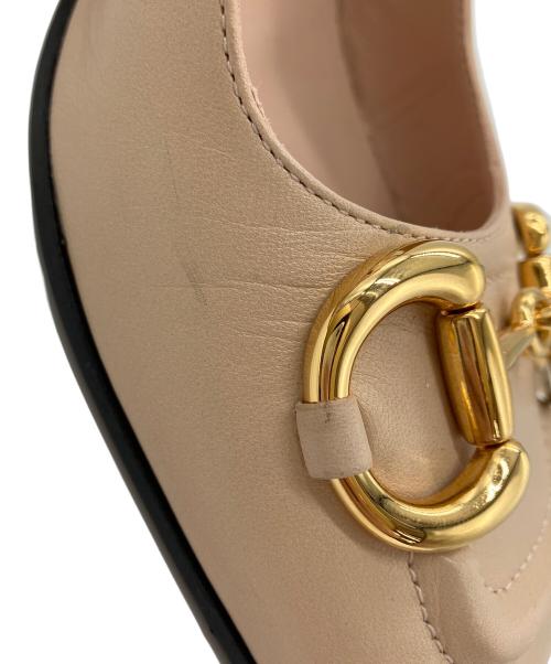 GUCCI（グッチ）GUCCI (グッチ) ホースビットスクエアトゥパンプス ベージュ サイズ:38の古着・服飾アイテム
