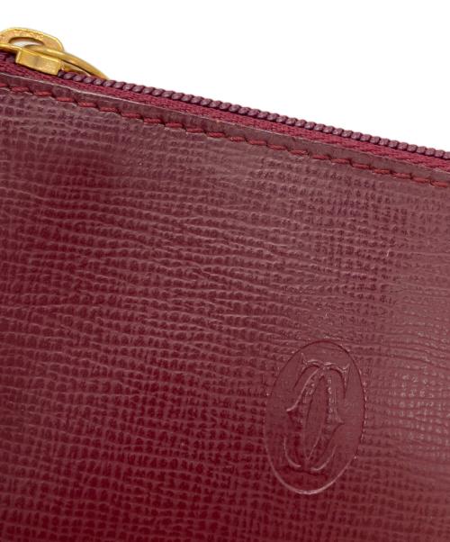 Cartier（カルティエ）Cartier (カルティエ) マストラインキーフック付コインケース ボルドーの古着・服飾アイテム