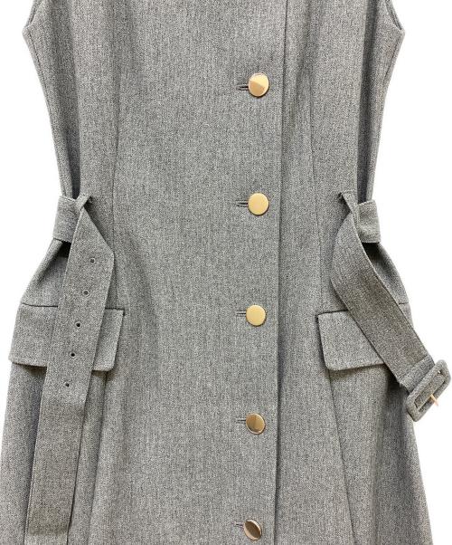 FRAY ID（フレイ アイディー）FRAY ID (フレイ アイディー) ダブルヘリンボーンジレワンピース グレー サイズ:1 未使用品の古着・服飾アイテム
