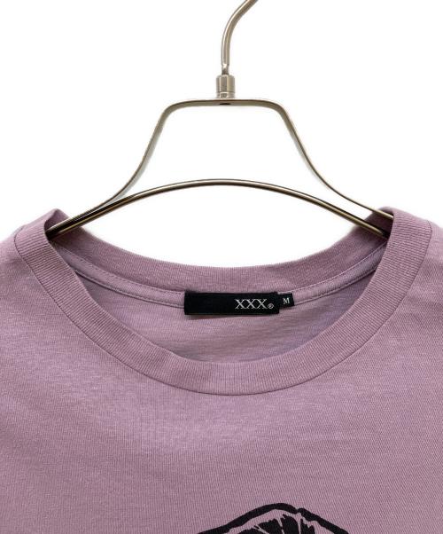 Thee Hysteric XXX（ジィ ヒステリックトリプルエックス）Thee Hysteric XXX (ジィ ヒステリックトリプルエックス) LEATHER HAND Tシャツ パープル サイズ:Mの古着・服飾アイテム