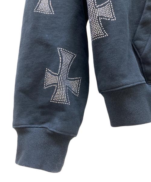 Unknown london（アンノウンロンドン）Unknown london (アンノウンロンドン) Rhinestone Zip Hoodie/ラインストーン ジップ フーディー ブラック サイズ:Lの古着・服飾アイテム