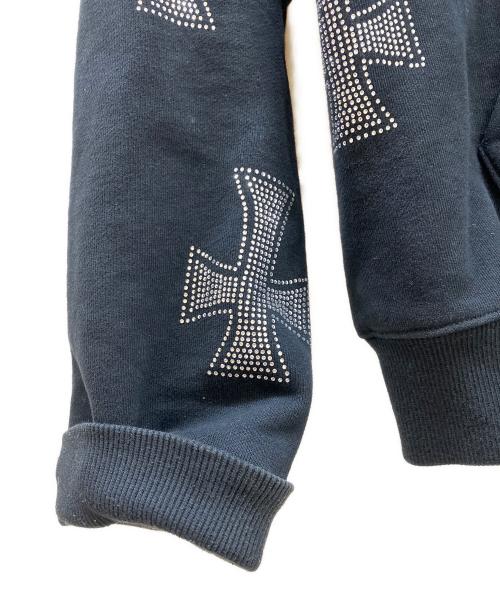 Unknown london（アンノウンロンドン）Unknown london (アンノウンロンドン) Rhinestone Zip Hoodie/ラインストーン ジップ フーディー ブラック サイズ:Lの古着・服飾アイテム