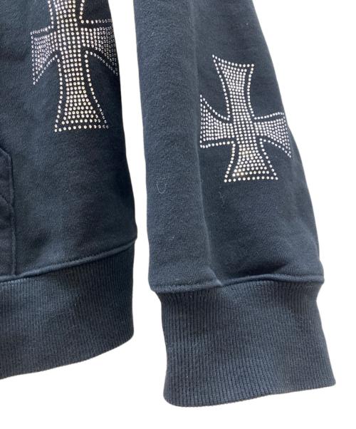 Unknown london（アンノウンロンドン）Unknown london (アンノウンロンドン) Rhinestone Zip Hoodie/ラインストーン ジップ フーディー ブラック サイズ:Lの古着・服飾アイテム