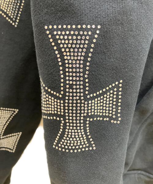 Unknown london（アンノウンロンドン）Unknown london (アンノウンロンドン) Rhinestone Zip Hoodie/ラインストーン ジップ フーディー ブラック サイズ:Lの古着・服飾アイテム