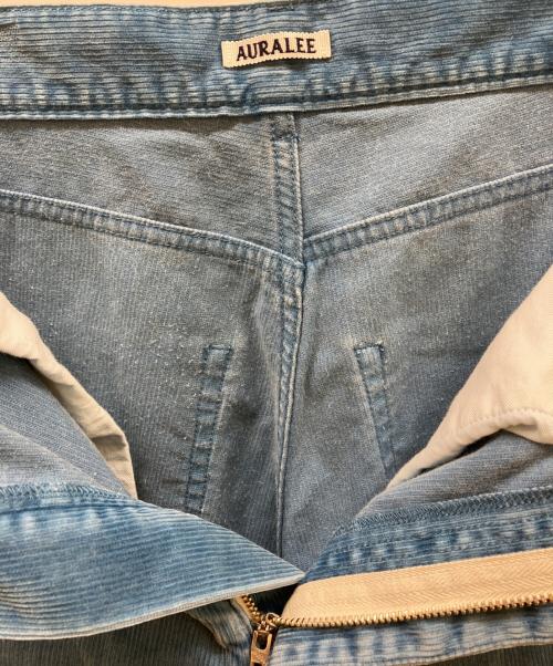AURALEE（オーラリー）AURALEE (オーラリー) PIGMENT DYE FINX CORDUROY WIDE 5P PANTS/ピグメントダイフィンクスコーデュロイワイド5ポケットパンツ ブルー サイズ:Sの古着・服飾アイテム