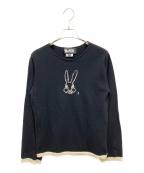 BLACK COMME des GARCONSブラックコムデギャルソン）の古着「ウサギ柄ニットプルオーバー」｜ブラック