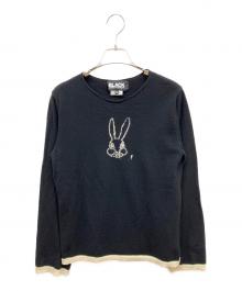 BLACK COMME des GARCONS（ブラックコムデギャルソン）の古着「ウサギ柄ニットプルオーバー」｜ブラック